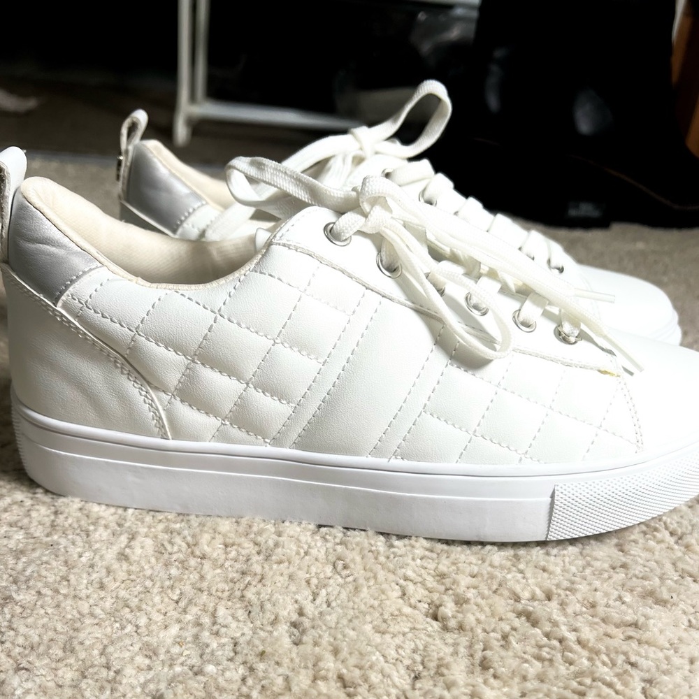 Steve Madden Quilted White Sneakers